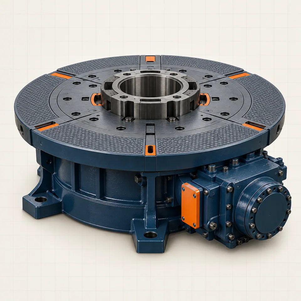 Technical illustration of a drilling rig rotary table